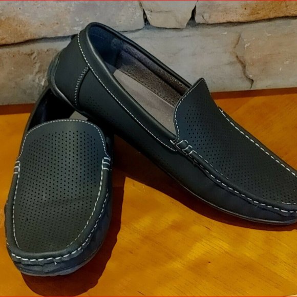 Madden Driving Loafer/Moccasin Shoe Men's Size 8 Black Faux Suede Slip On - Picture 3 of 6